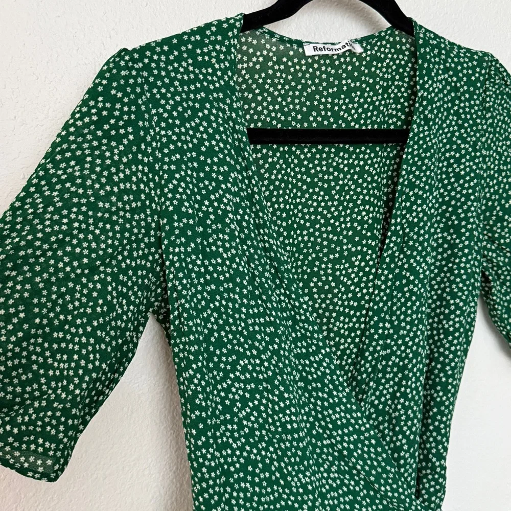 Reformation Sammy Floral Wrap Dress in Wyoming Print - Picture 7 of 11